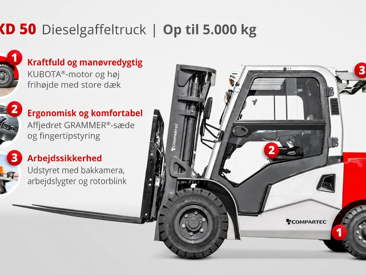 Billede 4 - CSXD50 Dieselgaffeltruck - 5000 kg, 5000 mm