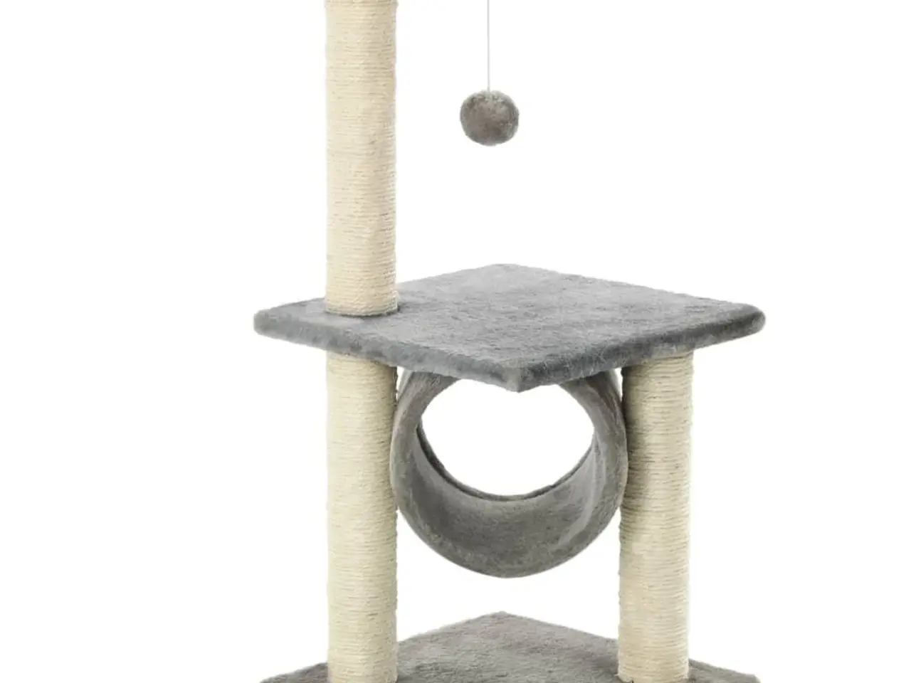 Billede 2 - Kradsetræ til katte med sisal-kradsestolper 65 cm - grå