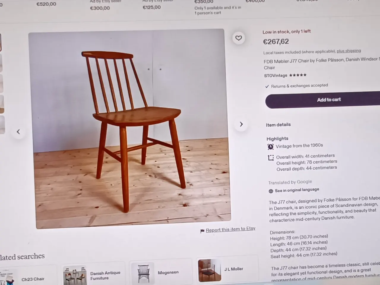 Billede 2 - Tremmestol, retro
