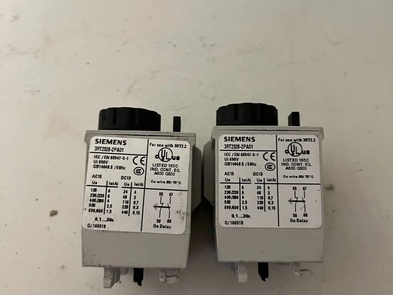 Billede 4 - parti 2x Siemens 3RT2926-2PA01 On-Delay Timer