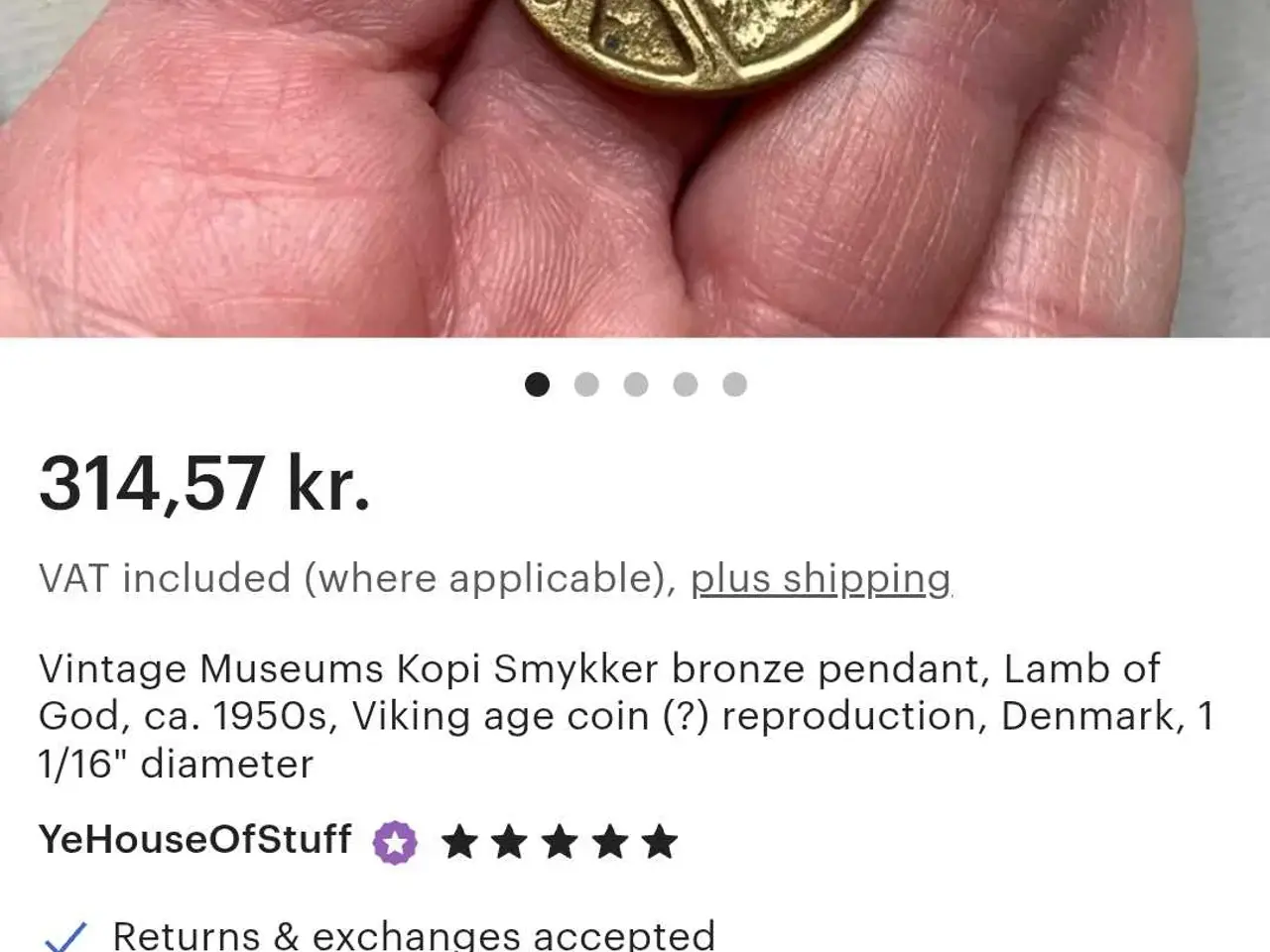 Billede 3 - Museumssmykke, Gud's Lam