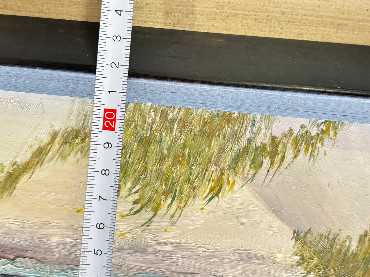 Billede 5 - Skønt retro maleri – strand og klitter (26x22 cm)