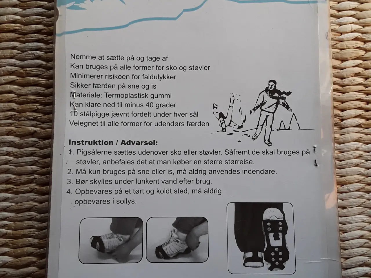 Billede 2 - NYE såler med pigge str L / 39-46 til god fodfæste