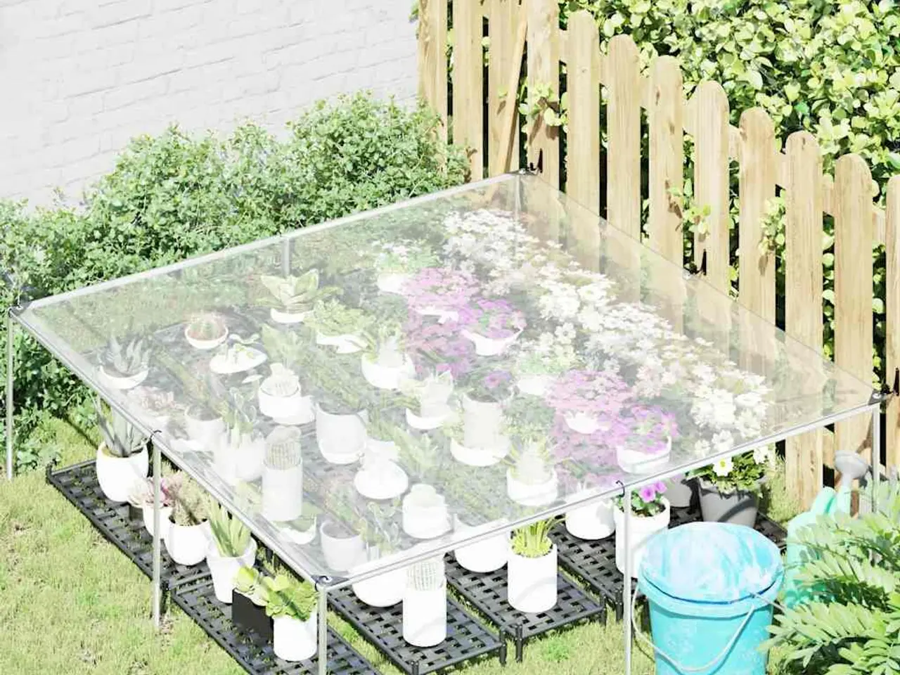 Billede 2 - Klar presenning med øjer 2×2 m - polyethylen, transparent