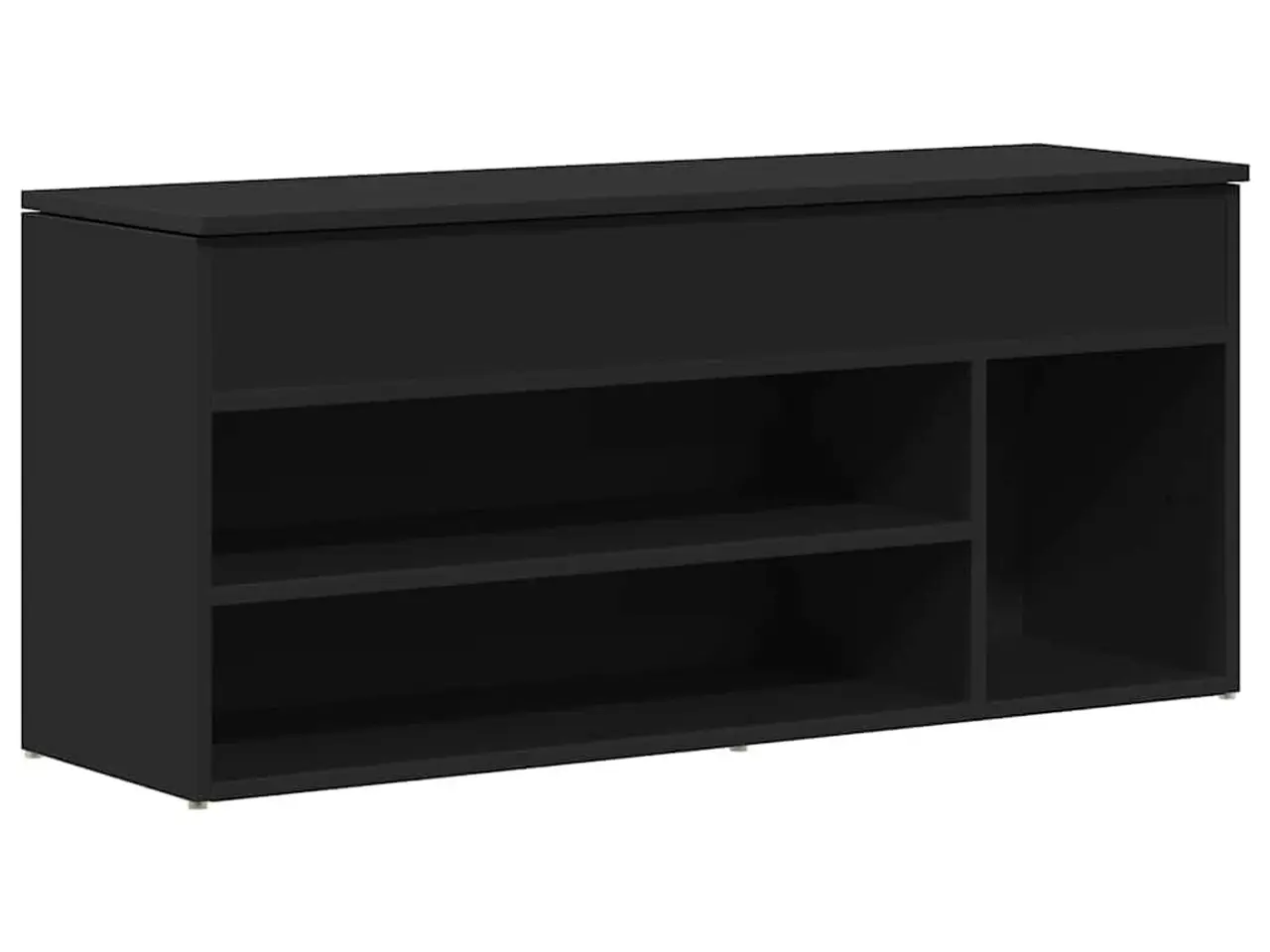 Billede 2 - Skobænk 102x30,5x45 cm konstrueret træ sort
