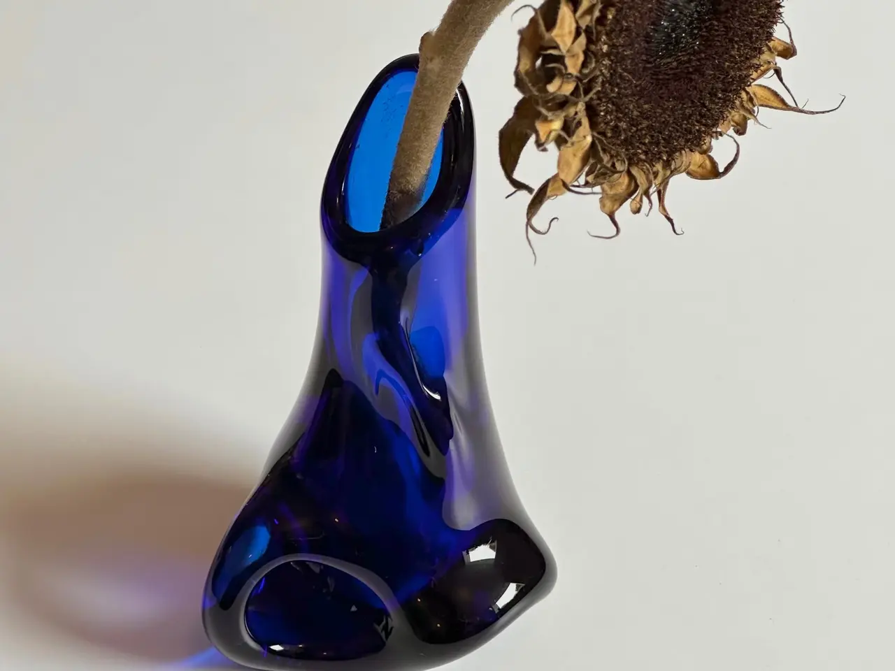 Billede 1 - Kunstvase, koboltblå