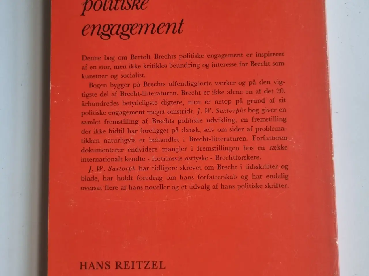 Billede 2 - J. William Saxtorph: Brechts politiske engagement