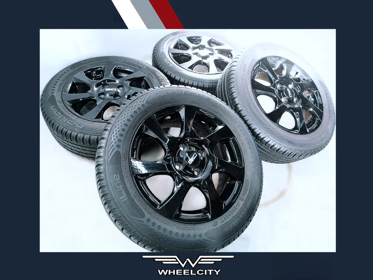 Billede 1 - 4x100 15" ET50 nav 67,5ø CMS sommersæt inkl.TPMS