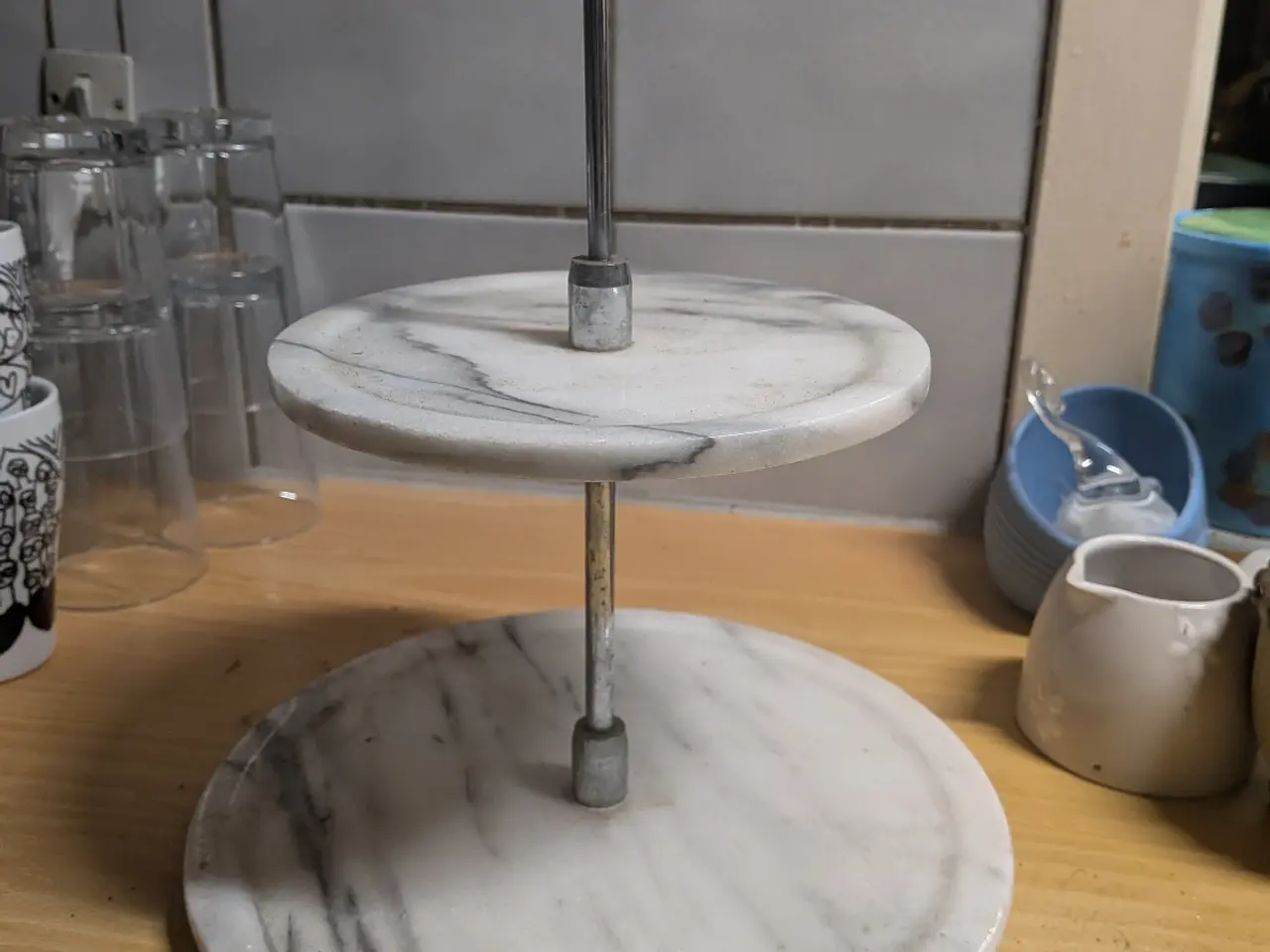 Billede 1 - Marmor kagefad