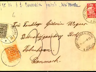 Efterporto - Brev fra Frankrig med Dansk Frimærke 9 - 12 - 1937 - Efterporto 30 Øre