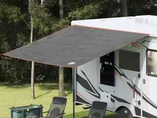 Vandafvisende tarp 240 × 300 cm - grå/orange campingpresenning