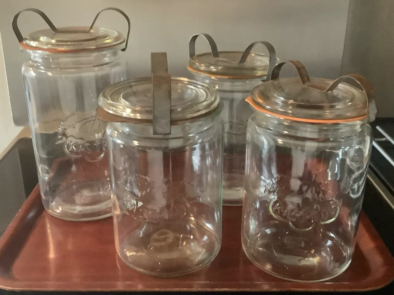 Billede 2 - Vintage sylteglas med låg og gummiring