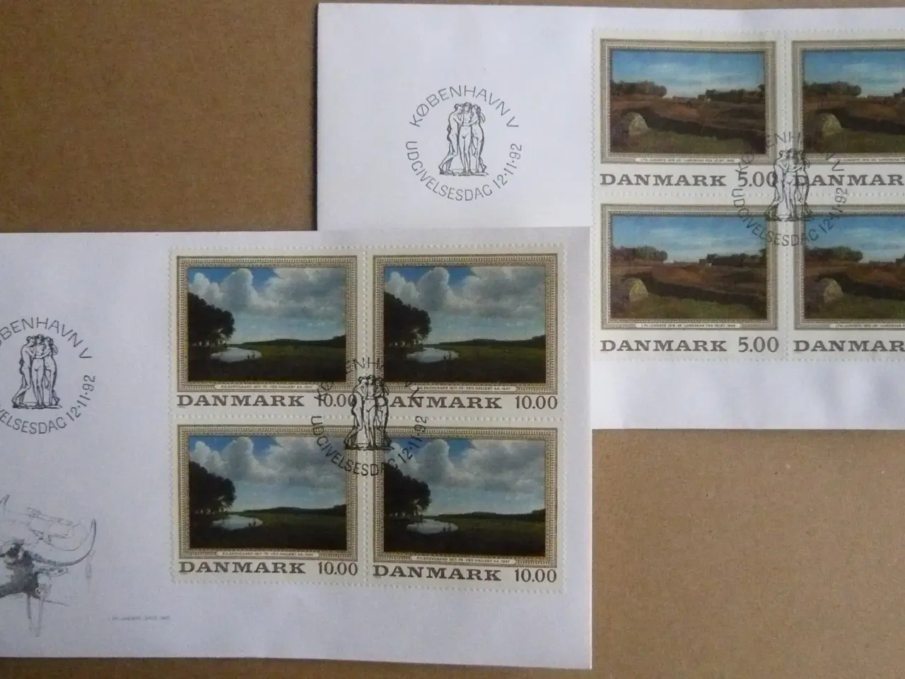 Billede 1 - FDC: 4-blok AFA 1032 og 1033: Maleriserie 5