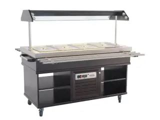 Kølebuffet GN 4/1 Mahogni – Statisk Køl & LED