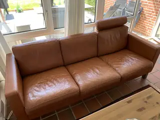 Mogens Hansen 3 personers sofa i lysbrun læder