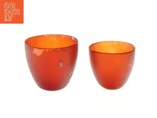 Orange glasvaser (str. 2 stk Ø 13 & 11 cm)