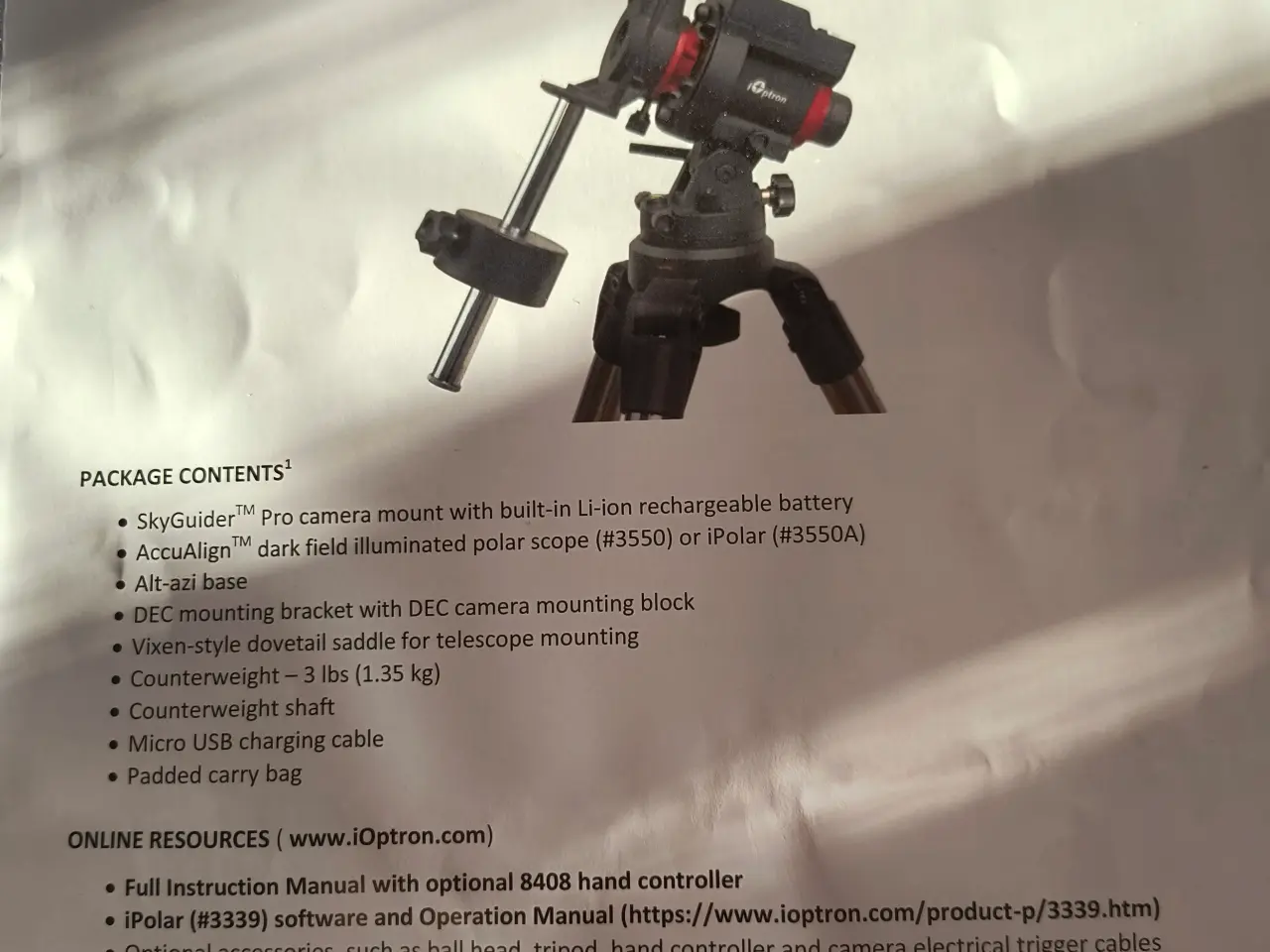Billede 7 - Ioptron skytracker pro