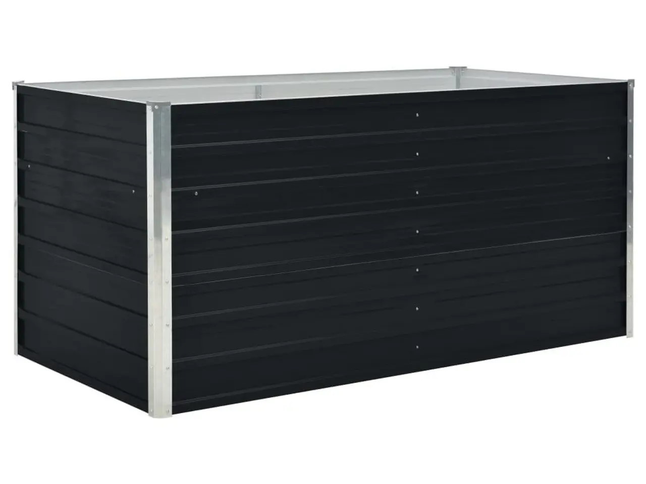 Billede 3 - Hævet blomsterbed i galvaniseret stål - 160 x 80 x 45 cm, antracitgrå