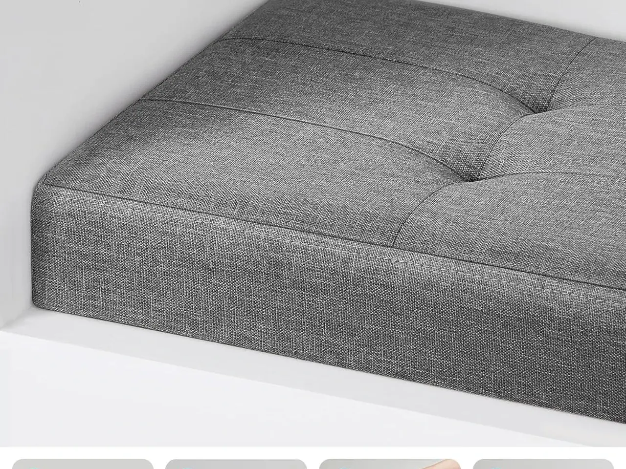 Billede 7 - Opbevaringsbænk med låg puf 112 l, 38 × 110 × 40 cm, skifergrå