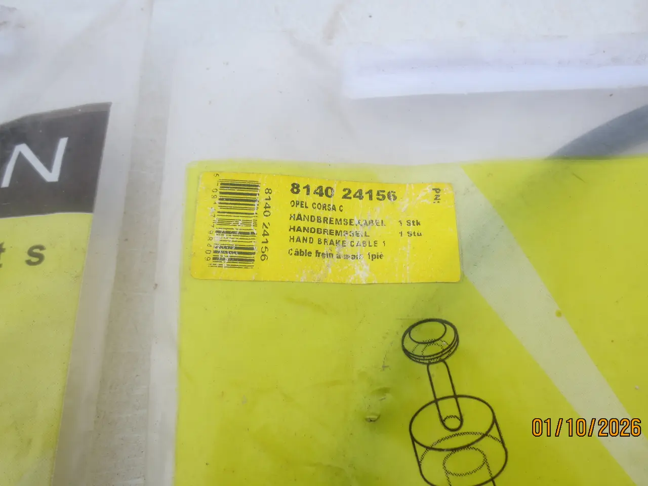 Billede 3 - 2 stk Nye Håndbremsekabel Triscan nr 8140 24156