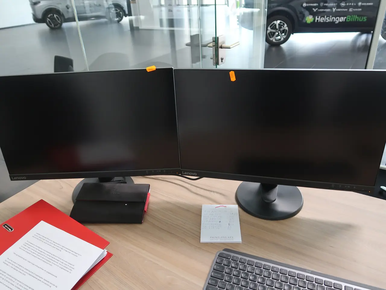 Billede 3 - 2 stk. Computerskærme LENOVO D24-45 med tastatur og mus