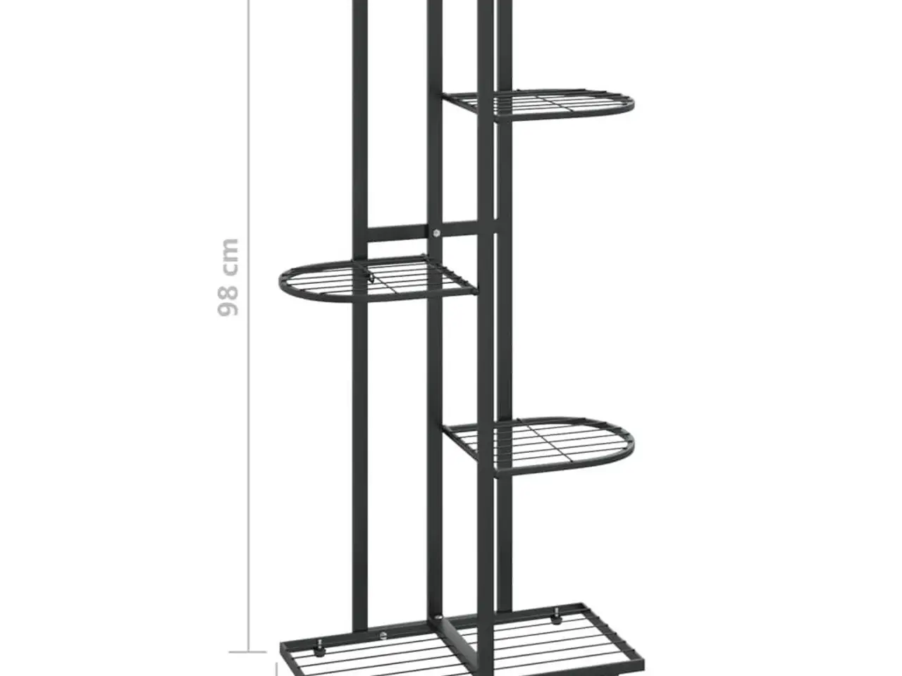 Billede 7 - Blomsterstativ i 5 niveauer - metal, sort 43×22×98 cm