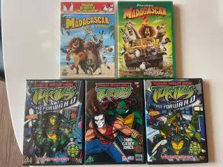 DVD film. Turtles og Madagascar.