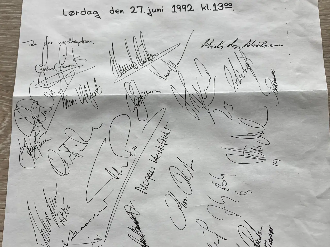 Billede 1 - Autografer EM holdet 1992 - kopi