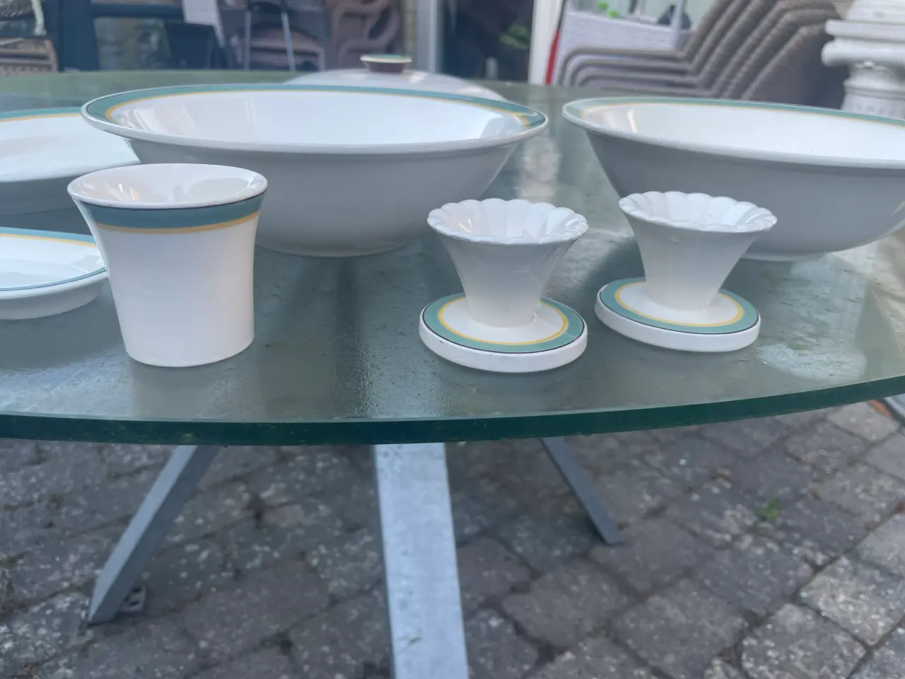 Billede 3 - Aluminia Valdemar ovalt fad lysestage vase lågfad