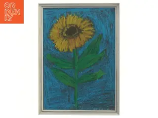 Billede af solsikke i ramme (str. 32x23 cm)