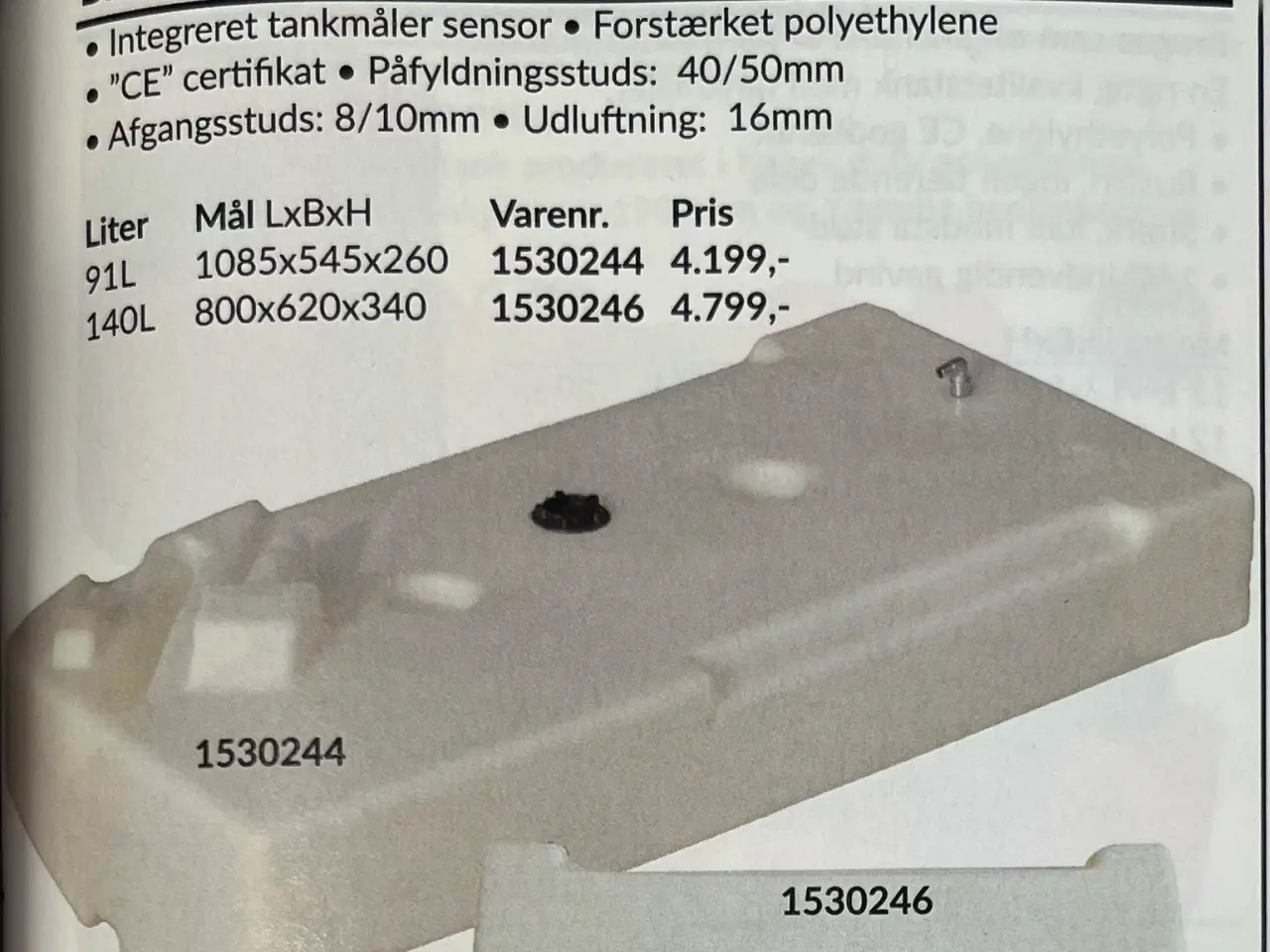 Billede 5 - Ny indbygningstank 91L