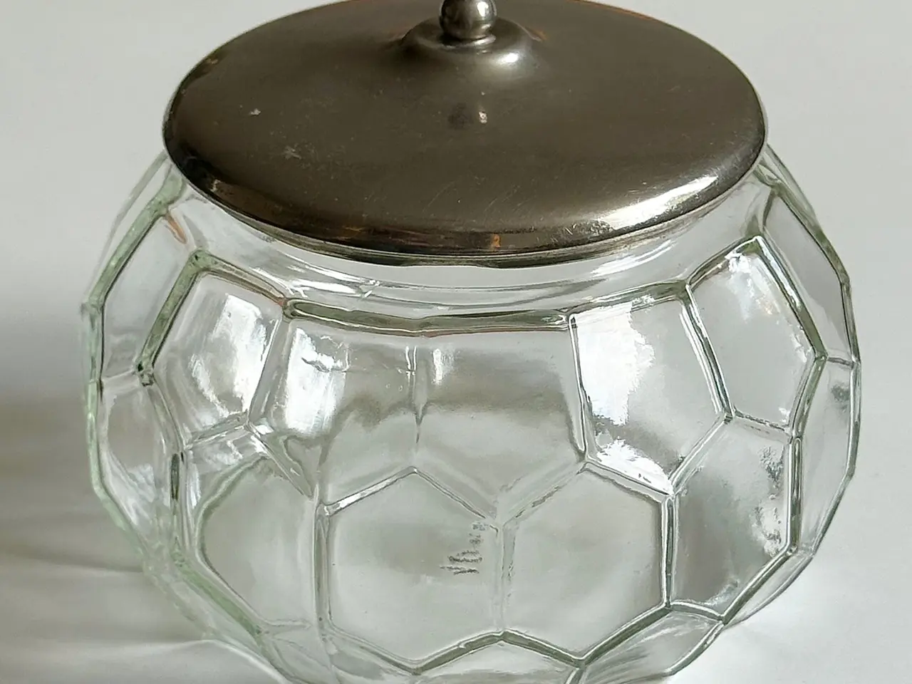Billede 2 - Lågkrukke, glas m metal
