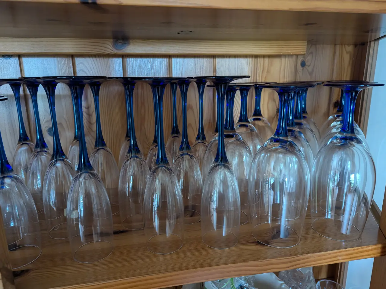 Billede 1 - 8 Luminarc champagne glas med blå fod
