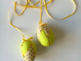 Lille påskeæg, neongul m blomster, 2 stk samlet