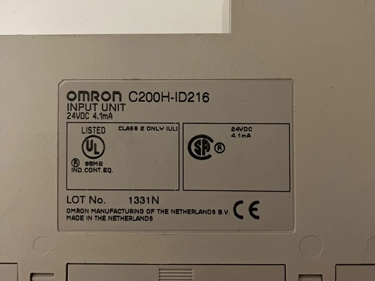 Billede 2 - Omron C200H-ID216 Input Unit 24VDC 4.1mA PLC modul