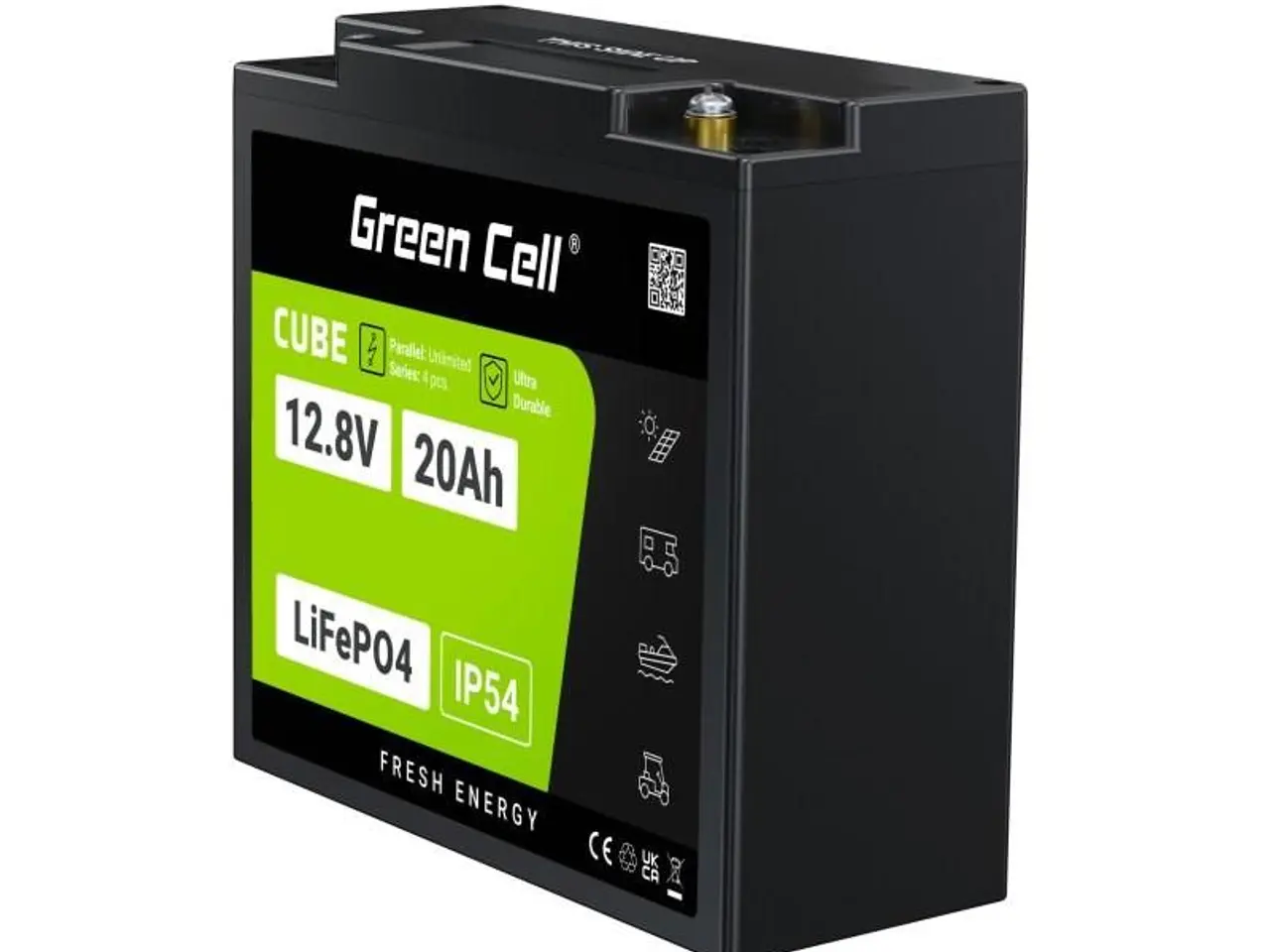Billede 23 - Green Cell CUBE LiFePO4-batteri 12,8 V 20 Ah (256 Wh) - sort/grøn
