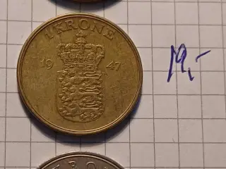Danske 1kr 1826+1947+1970