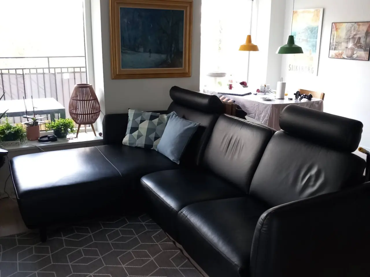 Billede 1 - Luksuriøs lædersofa med reclinerfunktion 