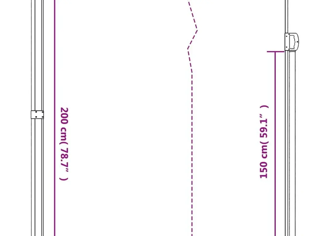 Billede 10 - Sammenrullelig sidemarkise 200 × 600 cm - sort