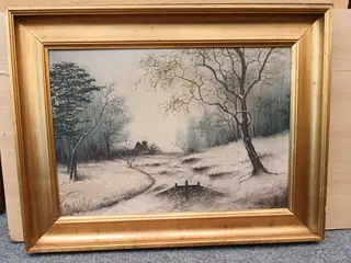 Vintermotiv. Signeret O Hedager