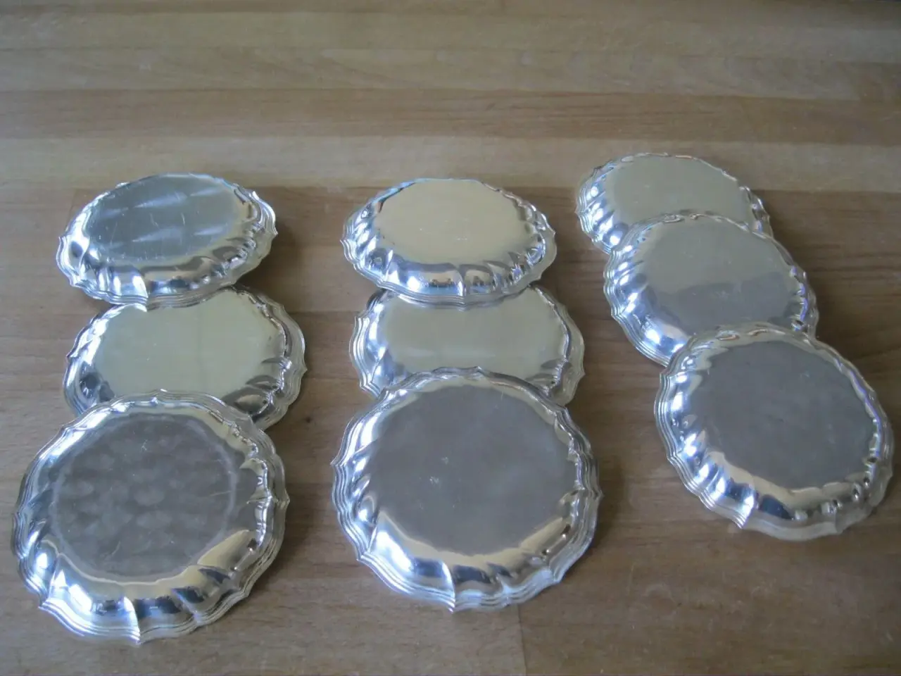 Billede 2 - 9 Glas/flaskebakker sølvplet 9,5 cm
