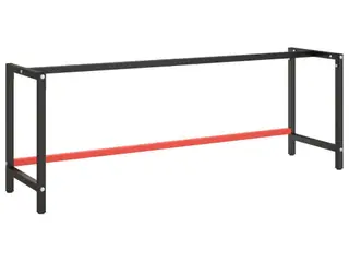 Stel til arbejdsbænk 220 × 57 × 79 cm - metal, mat sort/rød
