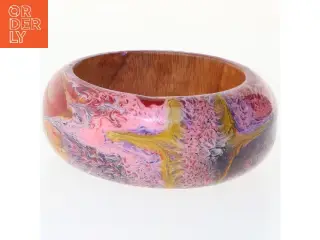 Dekoreret træarmbånd (str. Ø 9,5 cm)