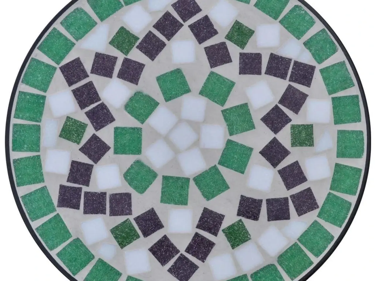 Billede 3 - Mosaik plantebord - grøn/hvid, Ø30 × H60 cm