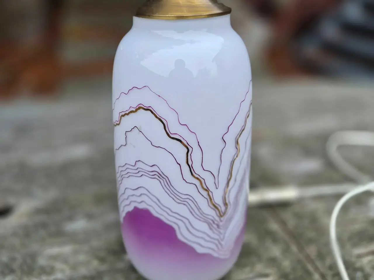 Billede 2 - Sjælden bordlampe fra Lyngby Glas