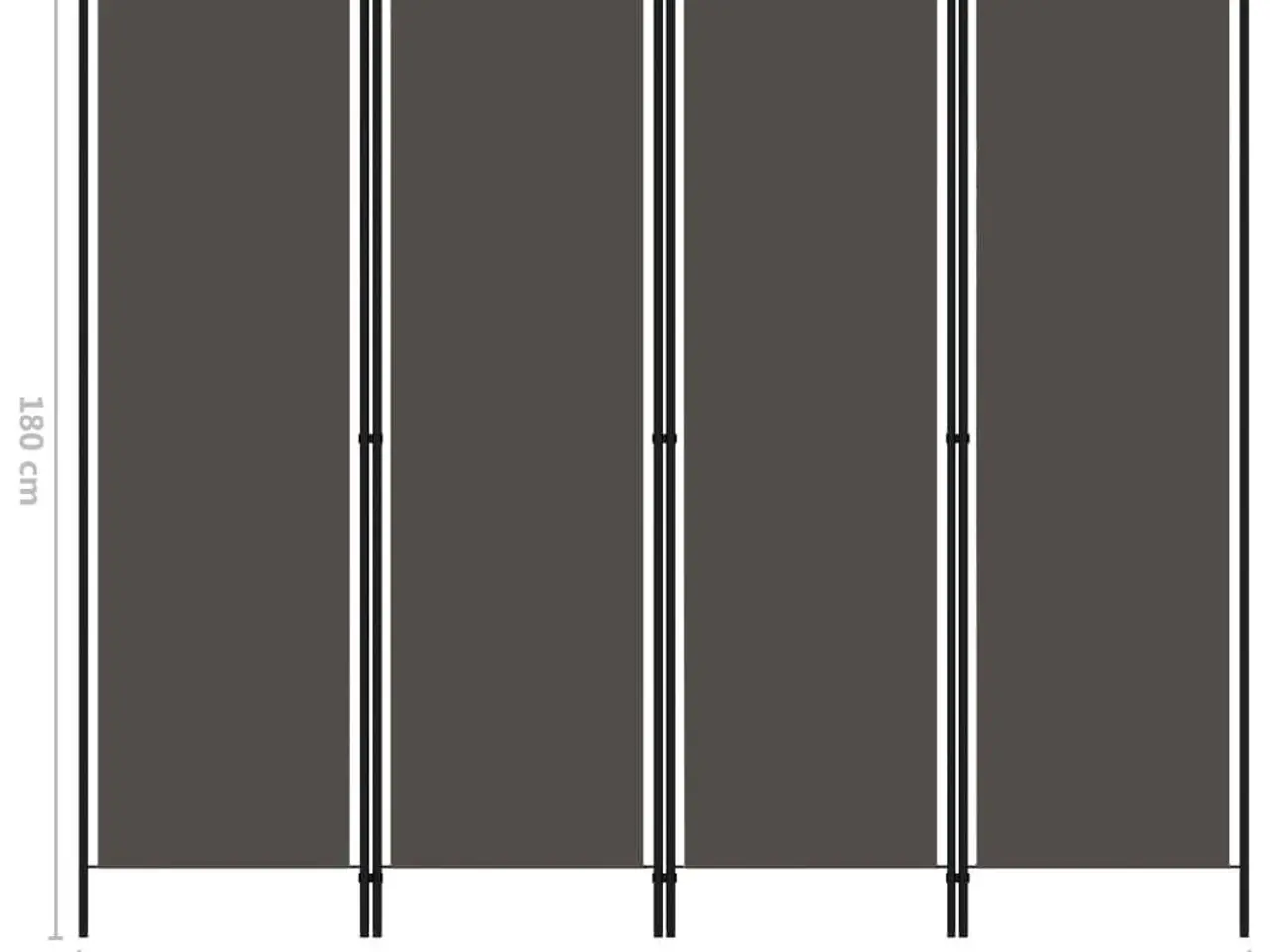 Billede 6 - 4-panels rumdeler - 200 × 180 cm - antracitgrå