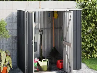 Redskabsskur til haven 161x89x161 cm galvaniseret stål antracit