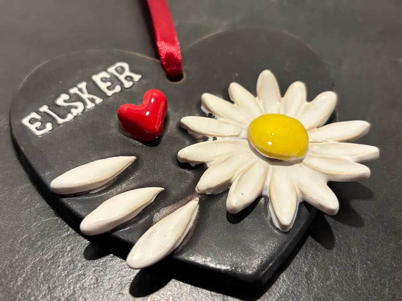 Billede 6 - Elsker hjerte håndlavet i keramik.
