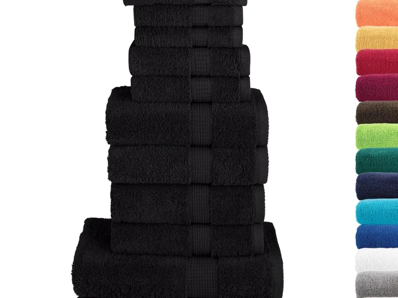 Billede 2 - Håndklædesæt 12 stk. - Premium SOLUND 600 g/m², sort