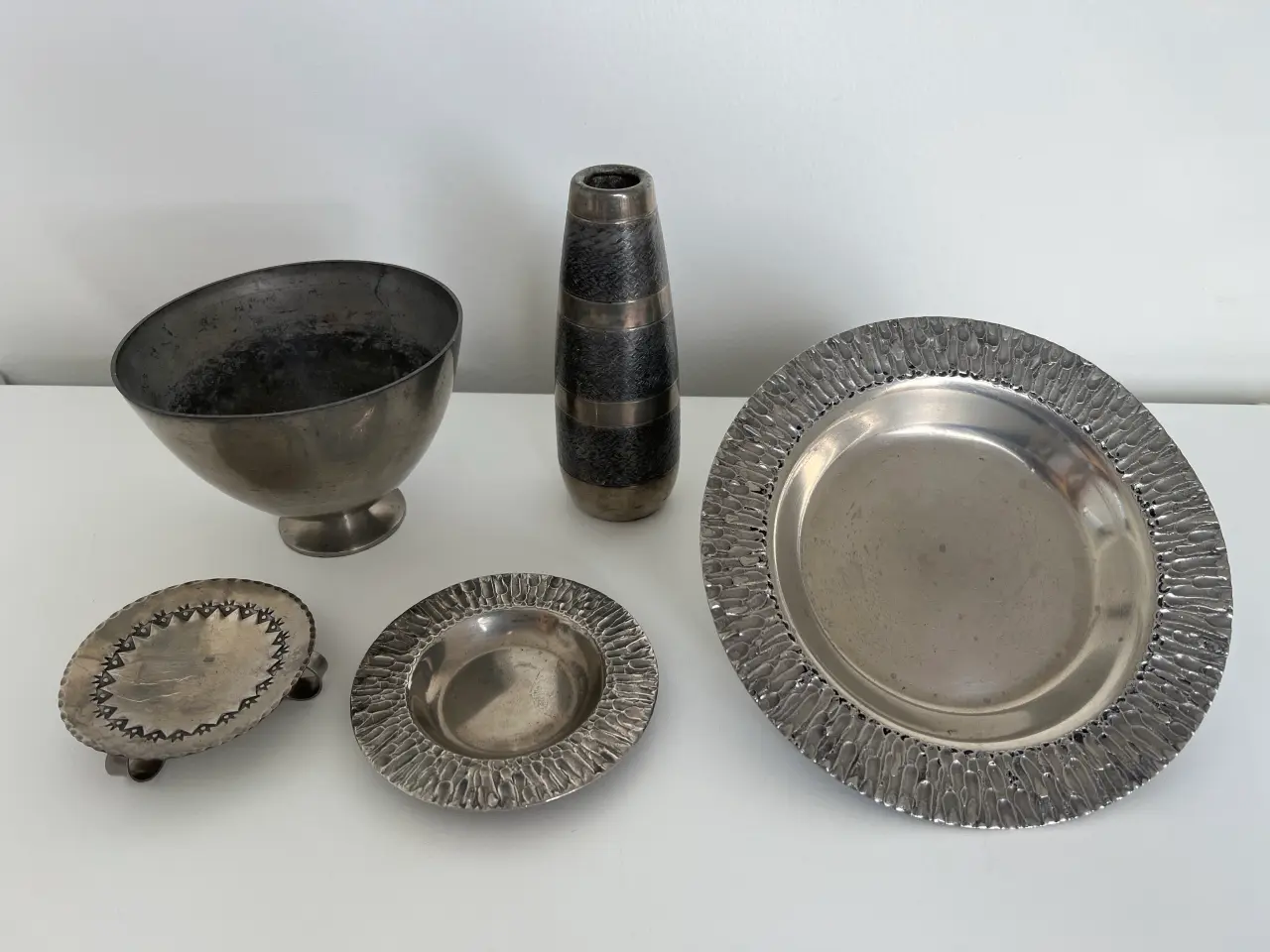 Billede 2 - Tin - Lysestager, fade, vase mv.